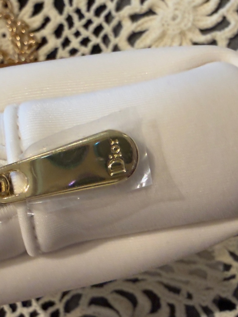 Dior White Mini Crossbody with Gold CD Logo and Tan Tassel - Picture 3 of 6
